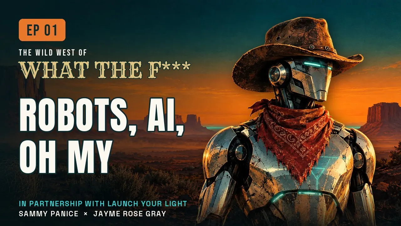 Episode 1 title card: Robots, AI, Oh My